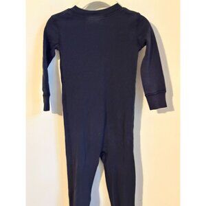 Hanna Andersson Organic Cotton Navy Blue Baby Bodysuit With Non-Slip Feet 2T